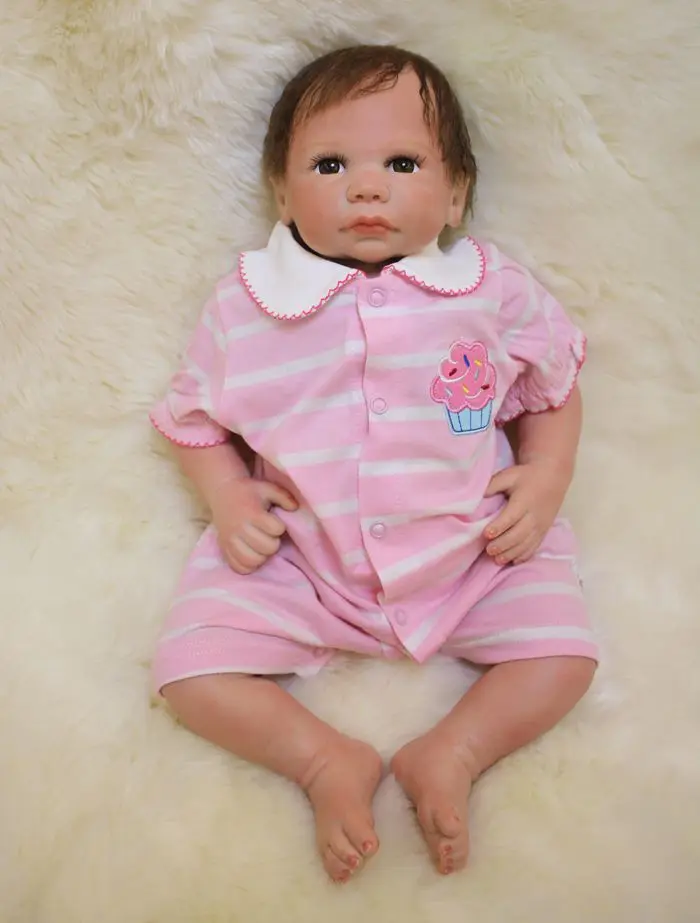 

Soft Silicone Reborn Baby Doll 18 inch liffelike Newborn Baby boy Doll children lover gift bonecas reborn brinquedos