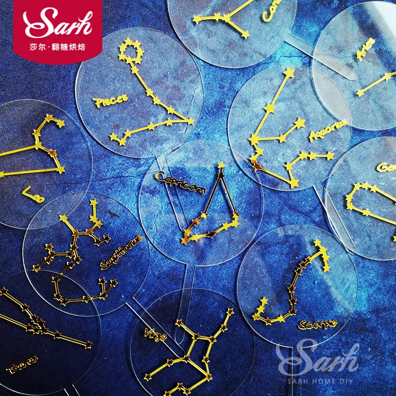 

Gold constellations Star Silver Ball Cake Decorations Birthday Party Decoration for Baking Lovely Gifts