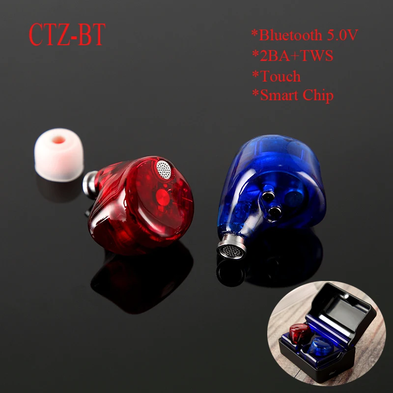 

CTZ 2BA+TWS Wireless Bluetooth Connect Earphone Touch Smart Headset for Huawei Honor Xiaomi Redmi iPhone Earphone PK EX750BT WX