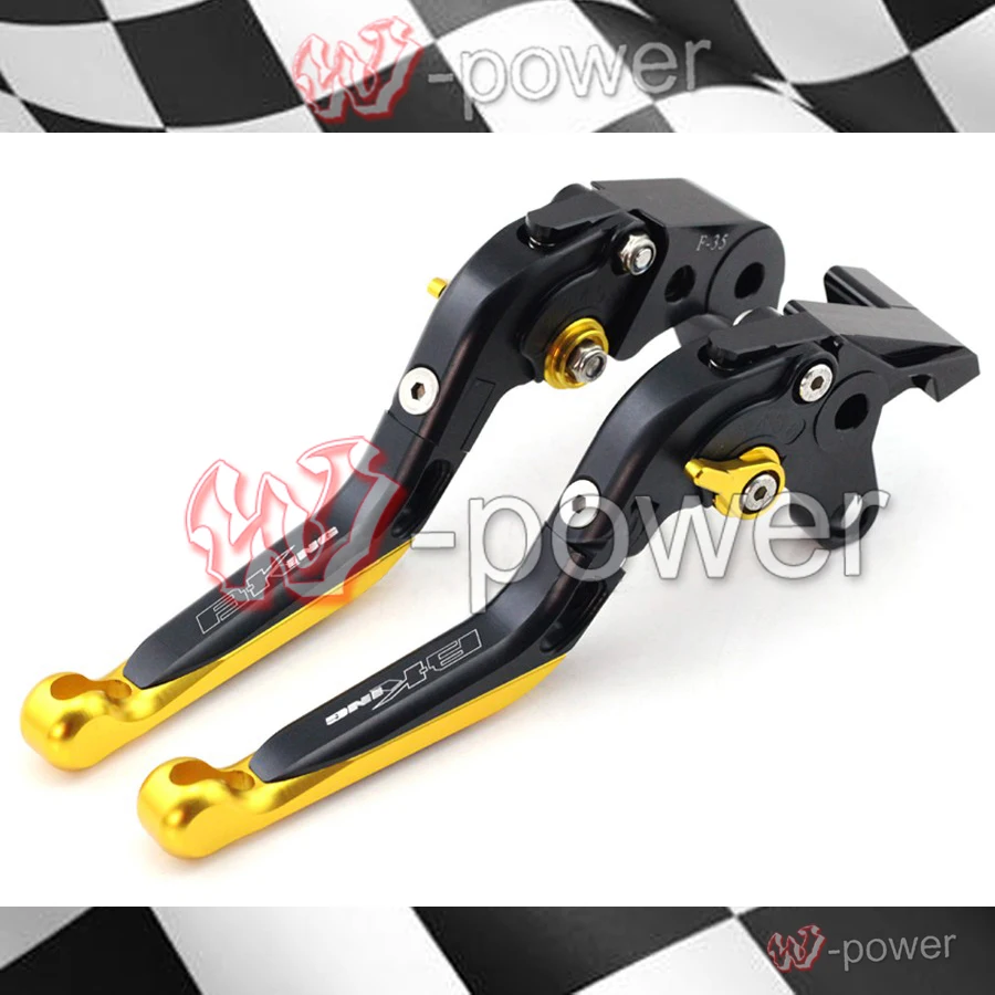 fite For SUZUKI GSX1300 BKING 2008-2011 Motorcycle Adjustable Foldout Pull-out Brake lever black + Gold logo B-KING 1 pcs motorcycle rear brake rotor disc braking disk for suzuki b king bking 1300 2008 2010 gsx1300r gsx 1300r hayabusa 2008 2011