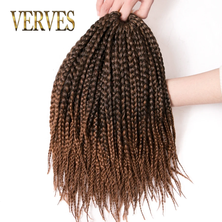 VERVES крючком волос 14 ''18" окно косы волосы 22strands/пакет чистого и Ombre плетение волос синтетические косы