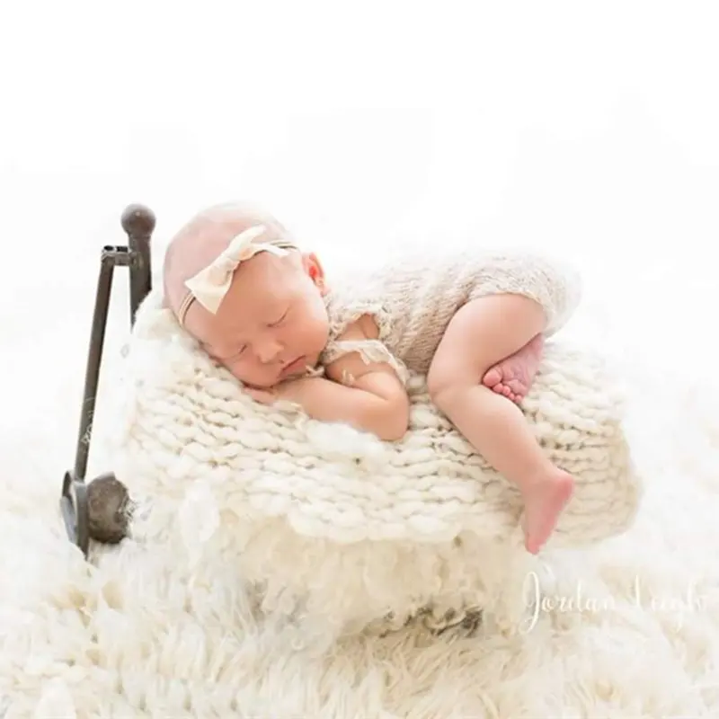 

Newborn photography props,Angola mohair lace romper for baby photography props