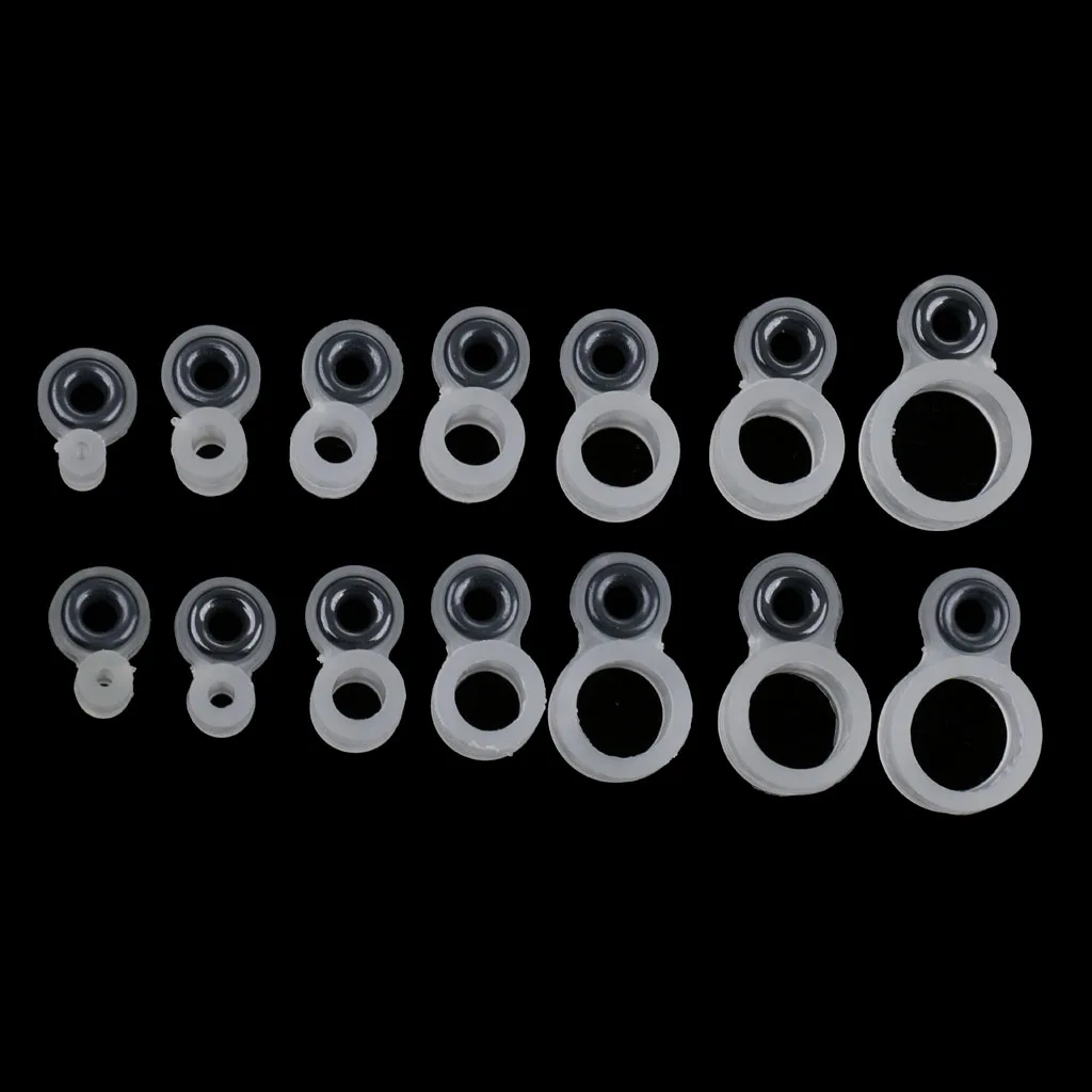 14Pcs/set Silicone and Ceramic Fishing Rod Guides Rod Repair Kit DIY Rod Tip Eye Rings Fishing Repair Accessories Rod Pesca