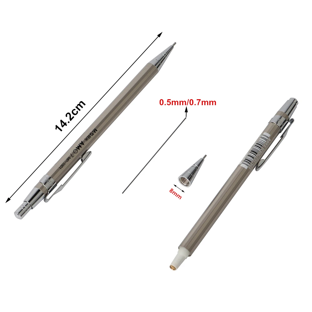 1PCS Baikingift High Quality Full Metal M&G Mechanical Pencil 0.5-0.7mm For Professional Painting And Writing School Supplies