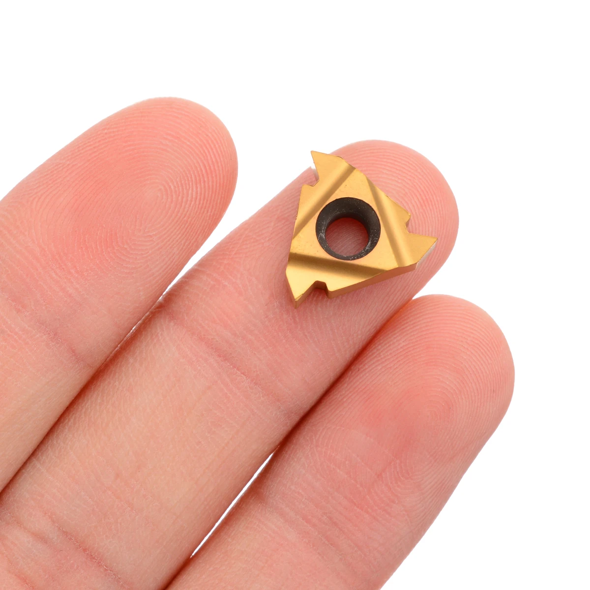 10pcs Golden 16IR AG60 Carbide Insert Blade Metal Turning Tool Lathe Tool CNC Parts Turning Blade Cutter