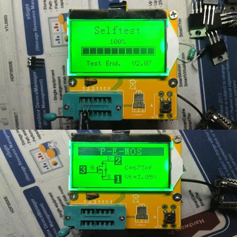 Многофункциональный тестер транзисторов DYKB LC T3 ESR SCR LCR MOS PNP 12864 LCD|Запасные части| |