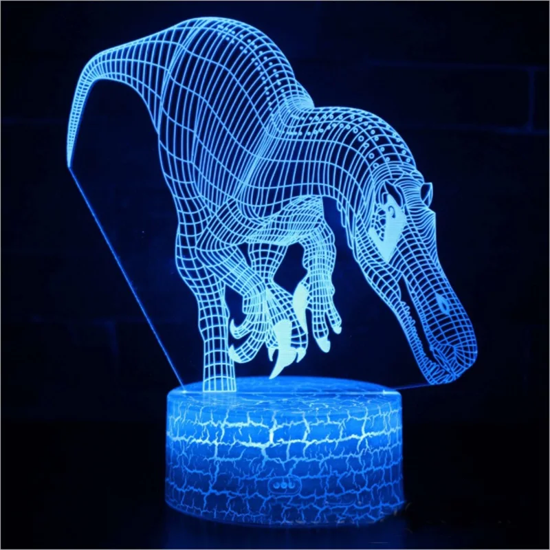 Юрский Мир тираннозавр Rex mark 3D лампа игра светодиодный ночник 7 цветов Изменение сенсорного настроения лампа Прямая поставка - Испускаемый цвет: Carnivorous dinosaur