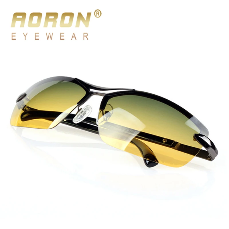

AORON Men's Day & Night Polarized Sunglasses Classic Driver Design Goggles Reduce Glare Vintage Brand Leisure Cool Eyewear
