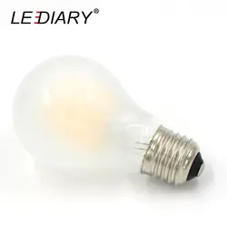 Светодиодный IARY матовый Стекло E27 светодиодный Лампа накаливания без мерцания 100-240 V Edison ЛАМПЫ IC драйвер A60 E27 4/6/8 W теплый белый шар пузыря