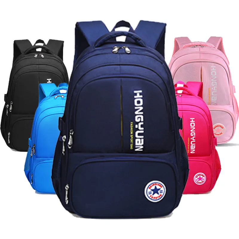 Solid Black Backpack High School Students Schoolbag Boys Backpack Girl