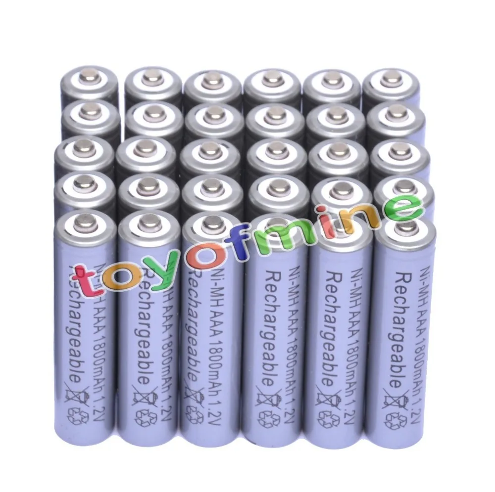 30x AAA 1800mAh 3A 1 2 V Ni MH серая аккумуляторная батарея для MP3 RC игрушки|rechargeable battery|cell