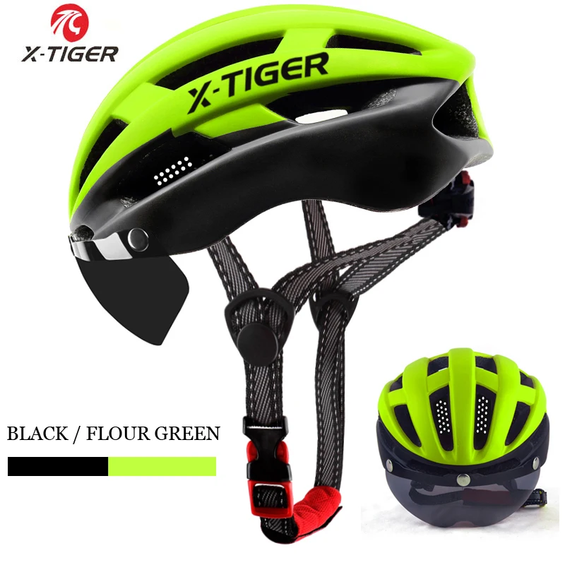 X-TK-0401 X-TIGER Pro велосипедный шлем с ветрозащитными линзами Сверхлегкий шлем для горного велосипеда дорожный MTB велосипедный шлем для мужчин - Цвет: X-TK-0401