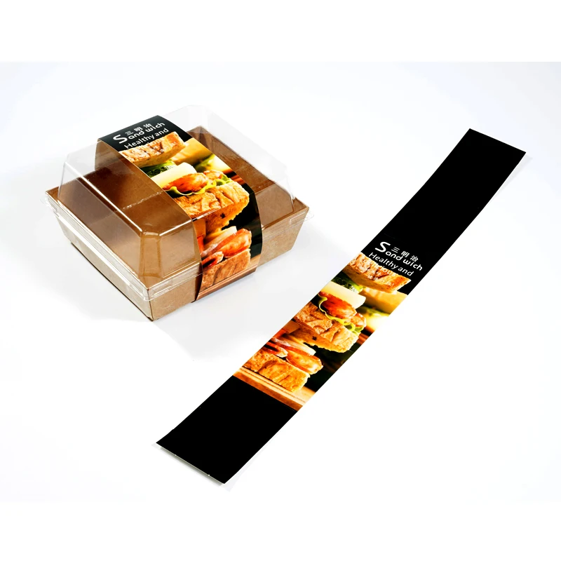 50 наборов крафт-бумаги и прозрачной прямоугольной коробки торт рулон горячий торт сэндвич Кондитерские слойки коробка