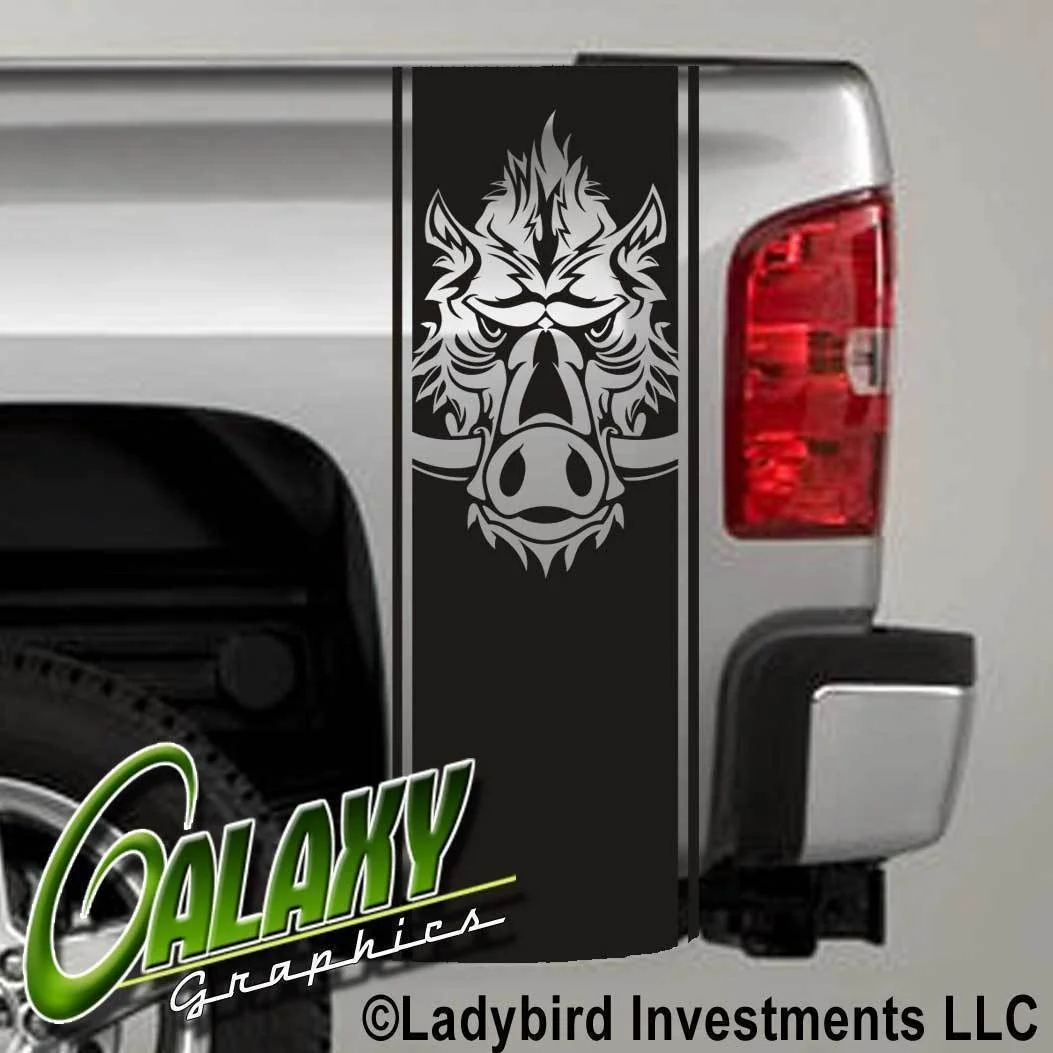 

For Universal 1Set/2Pcs Tribal Road Hog Truck Bed Decal x2 - Ram Chevy Ford - Stickers