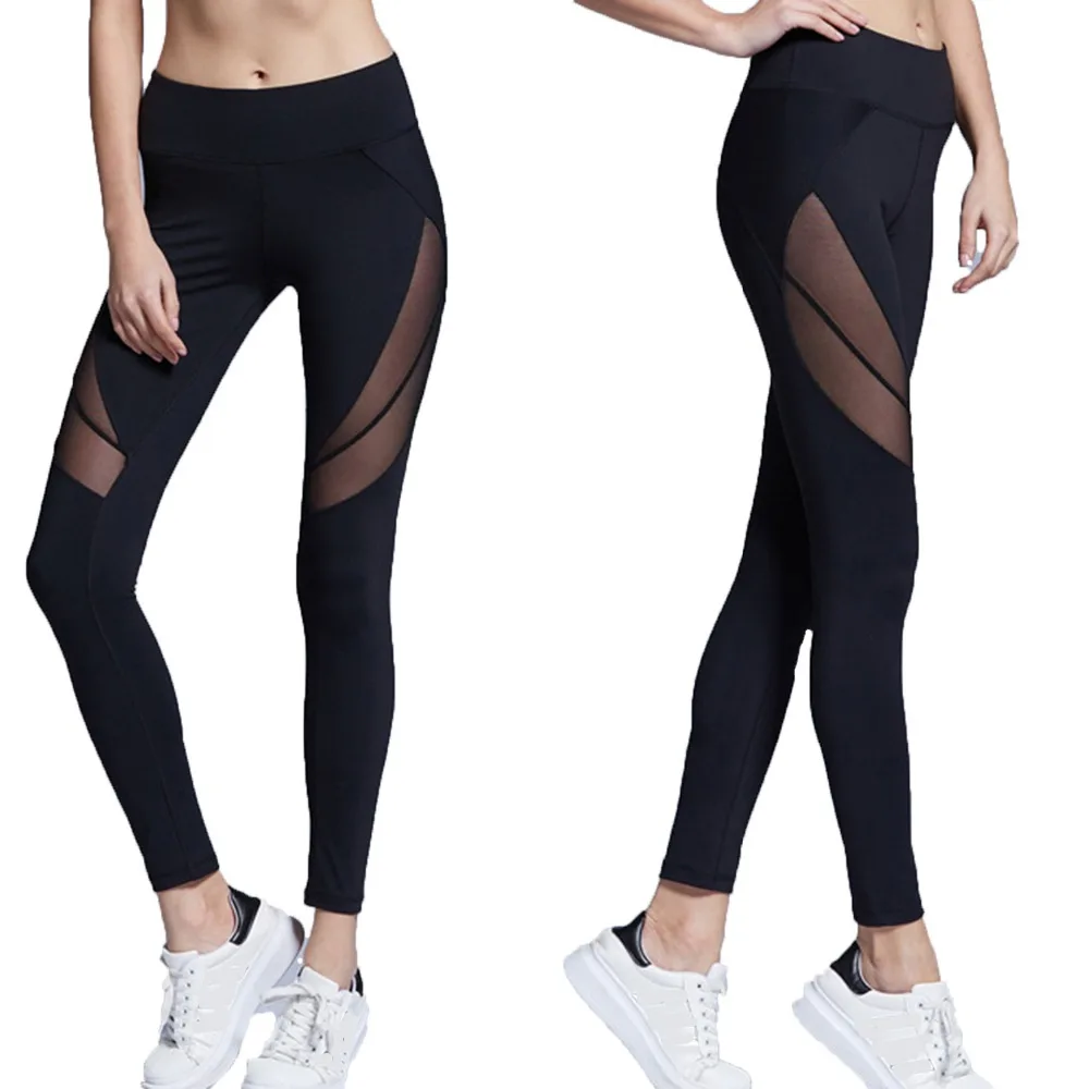 LAISIYI Ladies High Waist Mesh Women Leggings Fitness Breathable Push ...