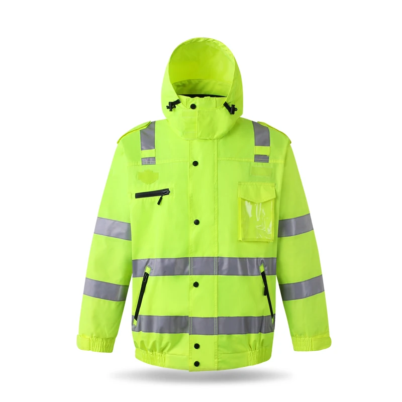 

Reflective cotton clothes patrol security weatherproof jacket traffic warning fluorescent raincoat printable characters