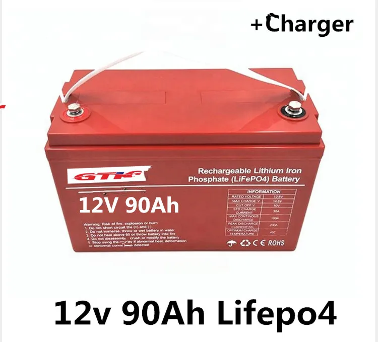 GTK lifepo4 аккумулятор 12 в 90 Ач Аккумулятор для гольф-мобиля EV UPS портативный