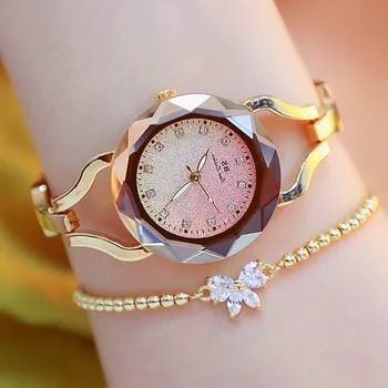 

2019 High-end Linked Watch Without Digital Rhinestone Scale Dial Mother-of-pearl Surface Spiral Crown Watch Chronograph