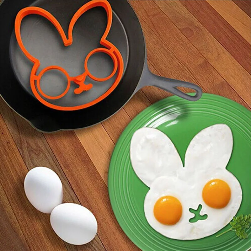 

1PC Breakfast Silicone Rabbit Love Smile Star Fried Egg Mold Pancake Ring Shaper Cooking Tools Kitchen Gadgets l0726 30