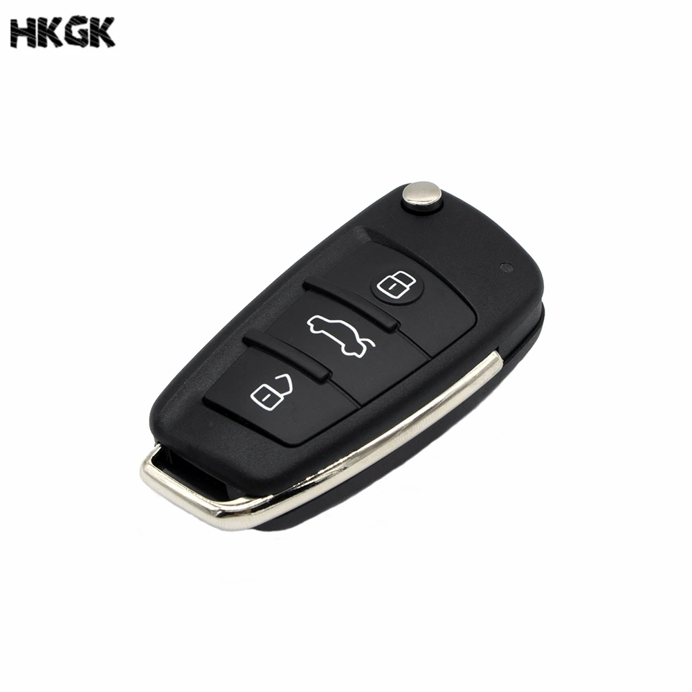 

5pcs/lot Replacement Folding Flip 3 Button Car Remote Key Shell For AUDI A2 A3 A4 A6 A6L A8 TT With Logo