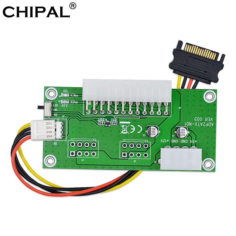 

CHIPAL 10PCS PC Desktop ATX 24Pin Dual PSU Power Supply Sync Starter Cable Adapter Extender for BTC Miner BTC Mining Expanded