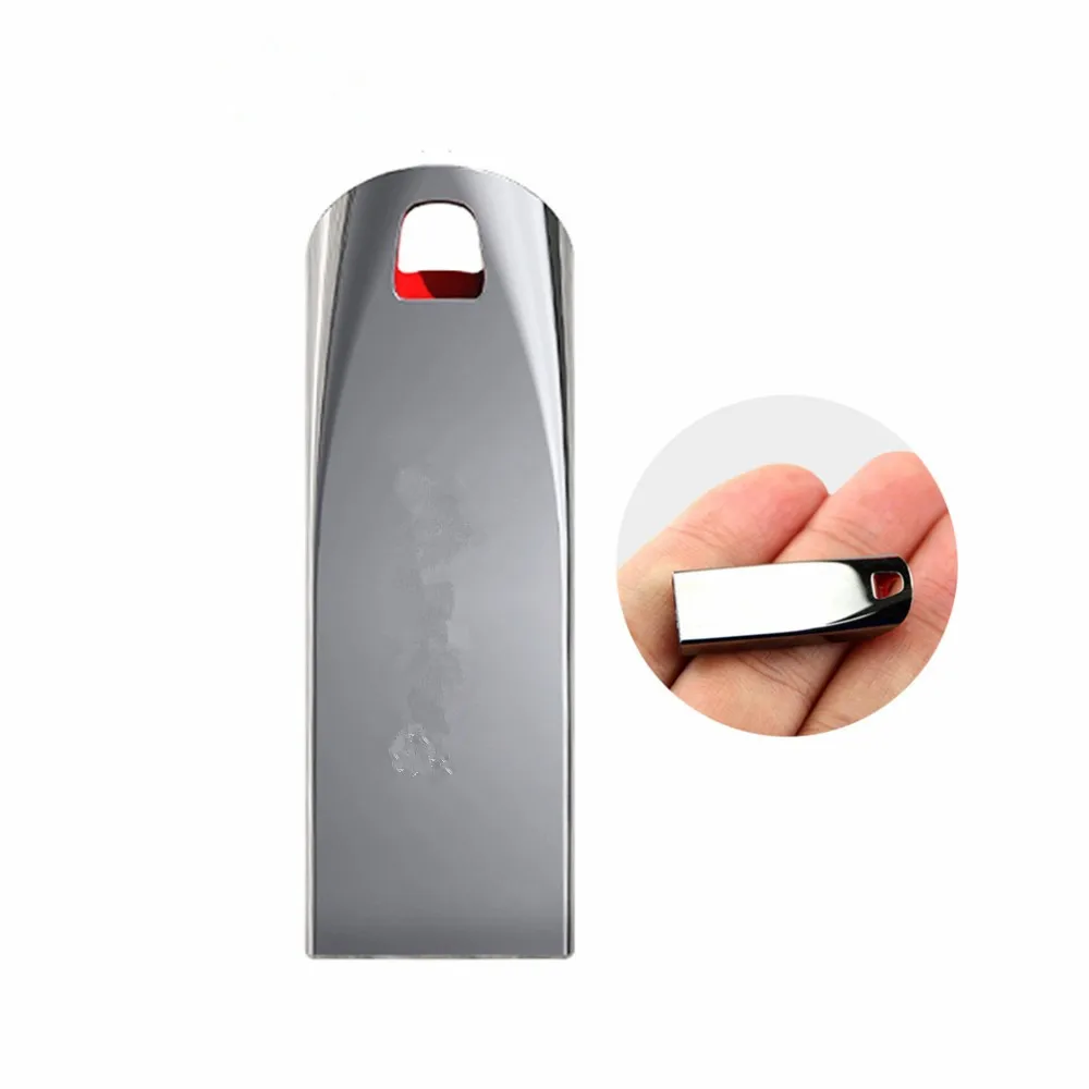 

metal usb flash drive 4gb 8gb pendrive 16gb 32gb 64gb 128gb waterproof memory stick silver usb 2.0 pen drive u disk for PC