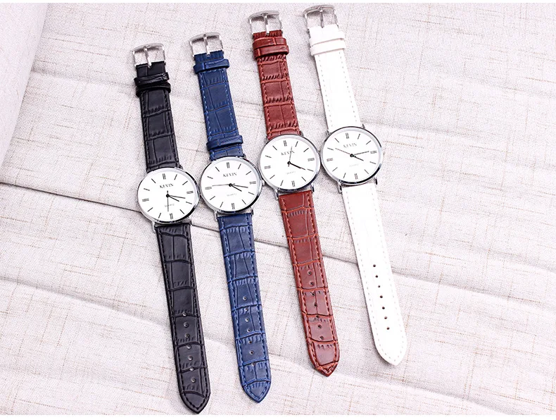 Новые женские мужские часы с ремешком для влюбленных римские простые циферблат модные часы для пары Кварцевые наручные часы