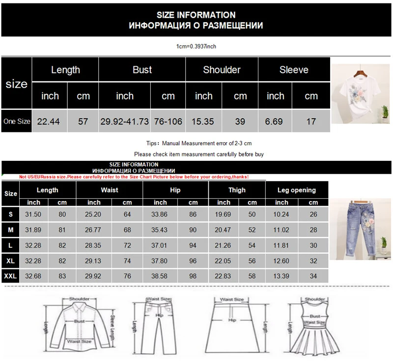 Модные женские вышитые 3D футболки с цветочным принтом джинсы комплект из двух предметов одежда Летний Повседневный джинсовый костюм с дырками