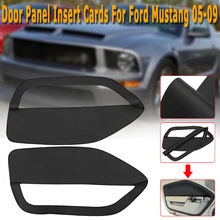 2 шт./компл. дверь панель вставки карты крышка черная синтетическая кожа черный подходит для Ford для Mustang 2005-2009 передней части пластины