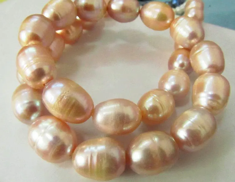 

Wholesale FREE SHIPPING >>> 18"10-12MM NATURAL SOUTH SEA GENUINE PINK DROP PEARL NECKLACE