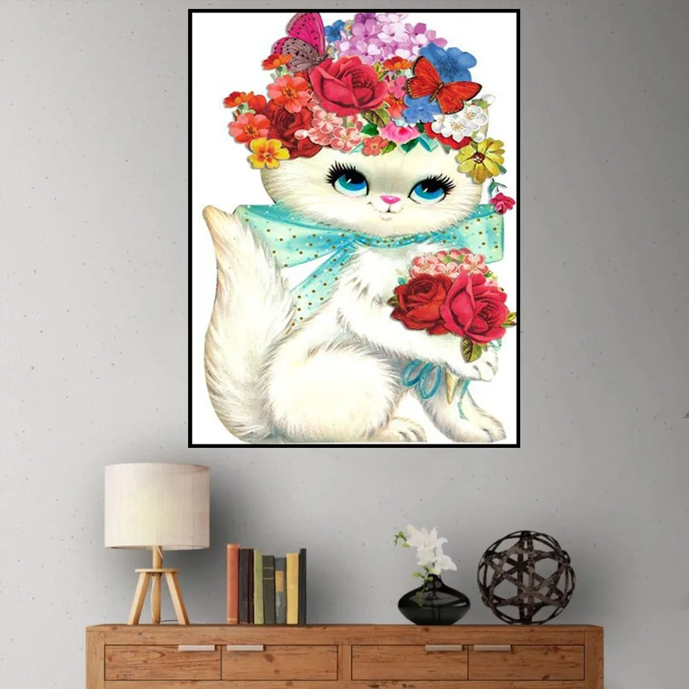

5D Diamond Painting Embroidery Paintings Rhinestone Pasted DIY Diamond Painting Cross Stitch Lovely Cats Pattern Drilling Q4