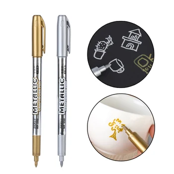 

2 Pcs/Set Student Office&School Metal Color Paint Marker Pen 1.5mm Refill Drawing Writing Stationery Supplies Gift