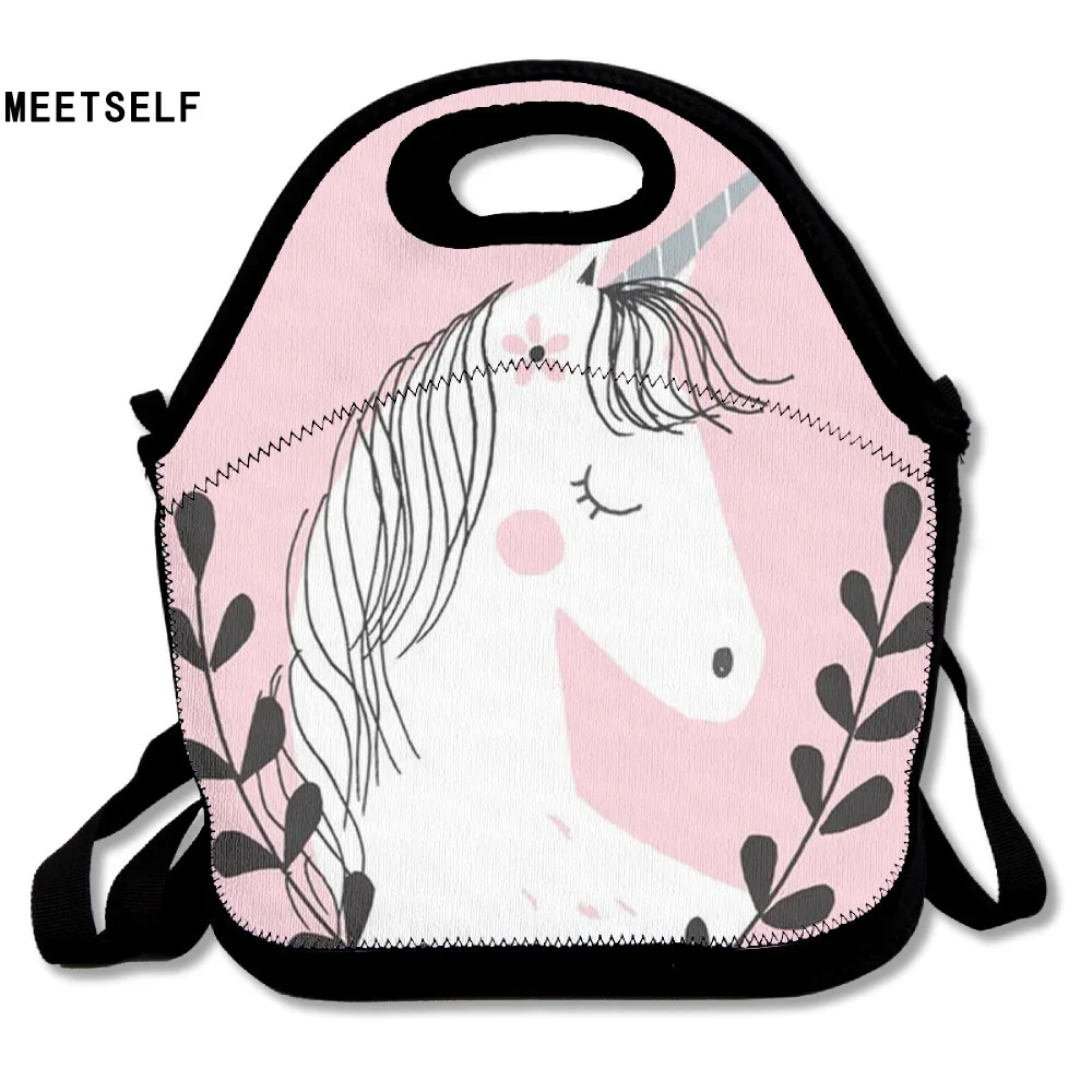 MEETSELF 3D Print Sweet Unicorn Girl Lunch Bags Insulated Waterproof Food Girl Packages Womens Kids Babys Boys Handbags boys-lunch-bag