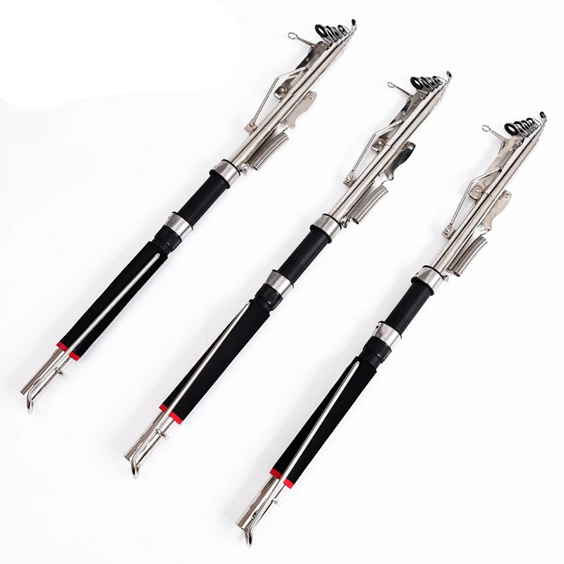 Vara de Pesca Fibra de Vidro Pólo de Pesca para o Mar Automática Inoxidável & Telescópica Rio Lago Piscina Pesca 2.4m 2.7 Aço 9 Cheap Ferramentas de pesca