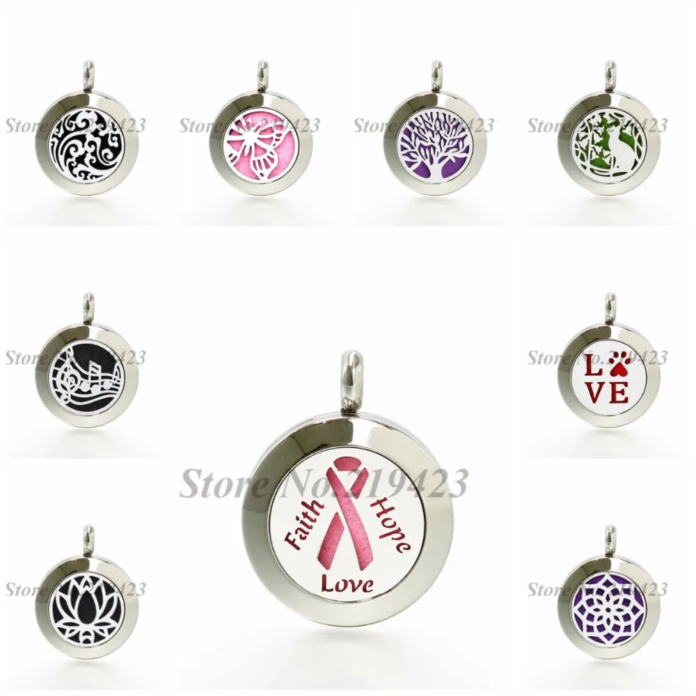 

Ribbon Tree of Life Love Paw 20mm Magnet Stainless Steel Aromatherapy Perfume Diffuser Locket Necklace Chain Pendant 10pcs Pads