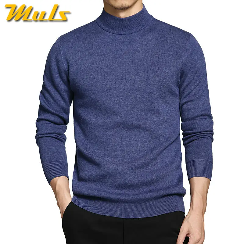 

19Color Muls High Quality Turtleneck Sweater Pullover Men Thick Knit Men Pullovers Winter Mock-neck Male Sweater Plus Size S-4XL