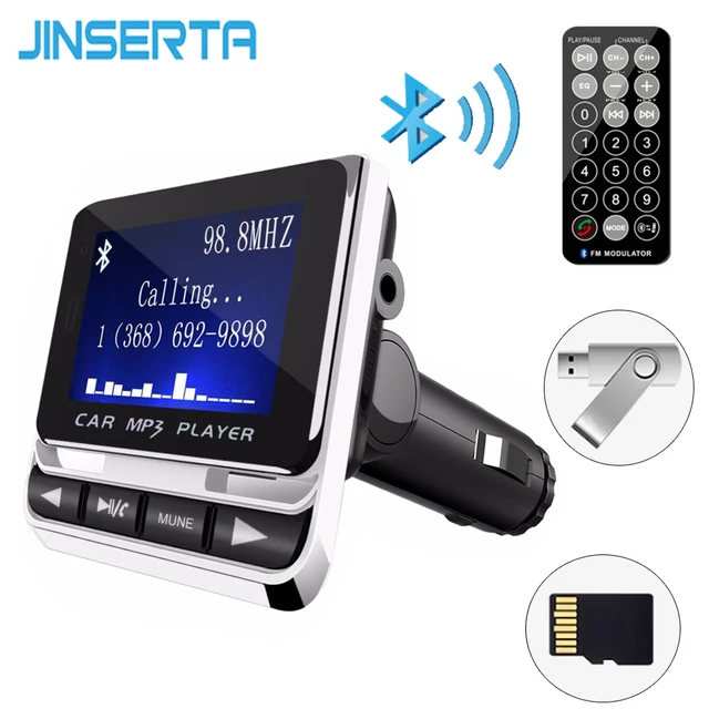 JINSERTA Bluetooth Car MP3 Player Wireless FM Transmitter LCD Screen