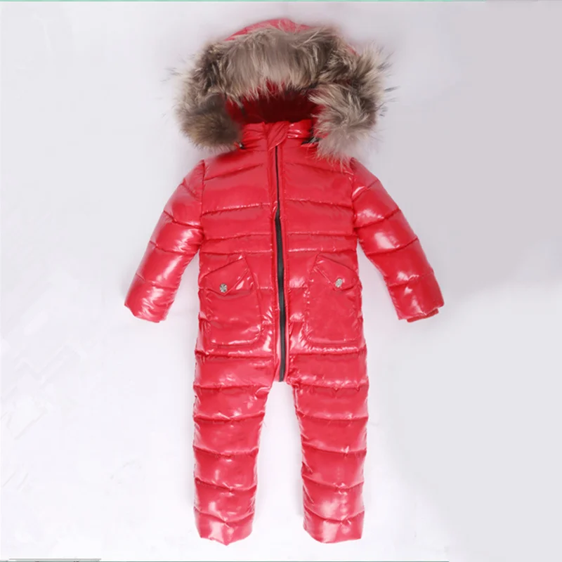 Cheapest 30 Winter Snowsuit Baby 80 duck Down Romper Outdoor Infant Overcoat Clothes Girls