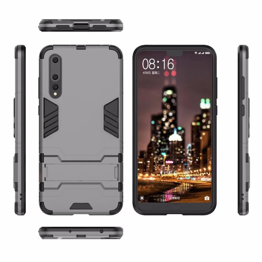 Броня ударопрочный Жесткий Щит Обложка для huawei P20 Pro силиконовый чехол мягкий