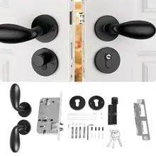 Simple Style Door Solid Handle Lock Space Aluminium Lock for Indoor Wooden Door 3.5-4.5cm cerradura puerta crystal white color solid t handle lock indoor mute bearing strong wooden door gate versatile lock copper core