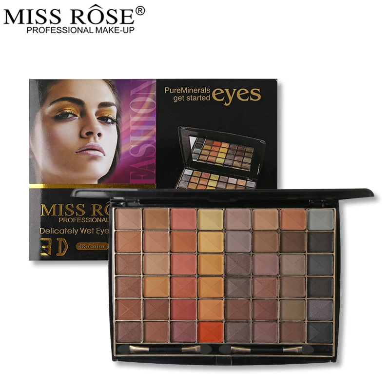 Miss Rose 48 матовые тени для век палитра 3D бронзатор контурирующие телесные дымчатые