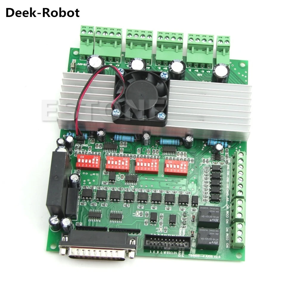

Deek-Robot 4 Axis New TB6600 CNC Controller Max Current 5A 36V Stepper Motor Driver Board Z10 Drop ship