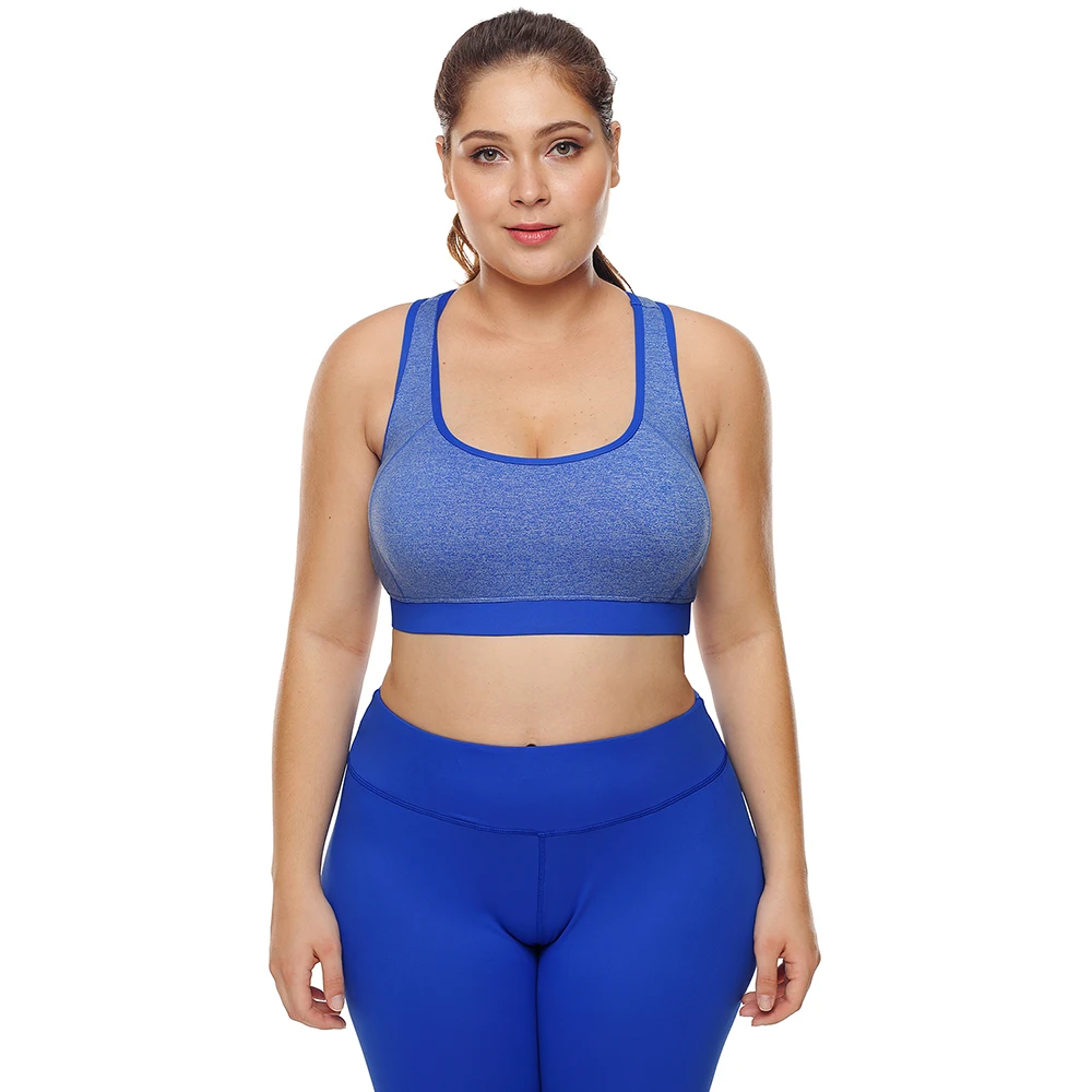 Large Big Plus Size Fitness Top Female Sport Brassiere Push Up Piping Trim Padded Women Running Yoga Workout Sports Bra 2018