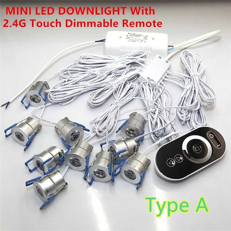 

AC85-265V 3W MINI LED Downlight Lamps With Dimming Driver Touch Dimmer Remote Controller Warm Cool White Spot light Free Shippin