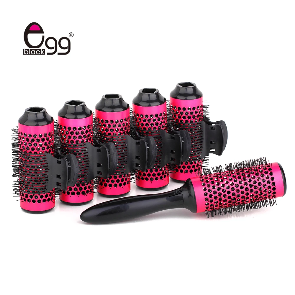 

Aluminum Round Brush Set Barber Hair Salon Tools Brush Thermal Ceramic Ionic Round Comb Detachable Hair Brush 45mm With Clips