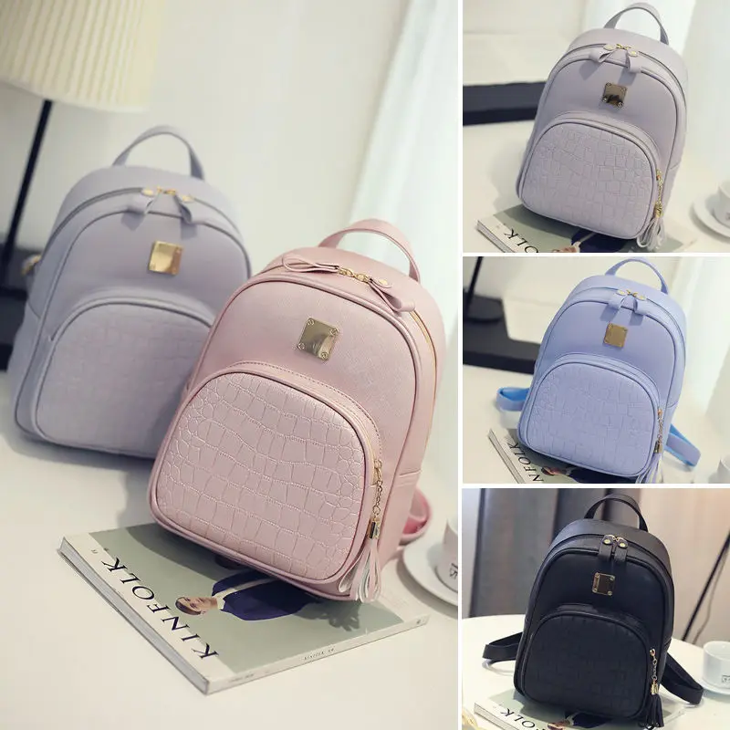 

Fashion Women Leather Travel Organizer Shoulder Bag Hangable Satchel Shoulder Backpack School Rucksack Bags Pouch Case Container
