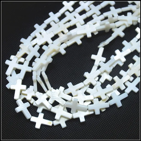 

22pcs white shell beads shell string mother of pearl cross shape size 13x18mm beads strings beads accessories