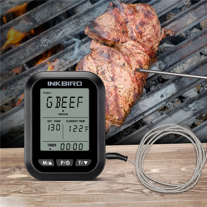 

Inkbird ICT-2P LCD Display BBQ Thermometer with 2 Probes for Oven Smoker Grilling