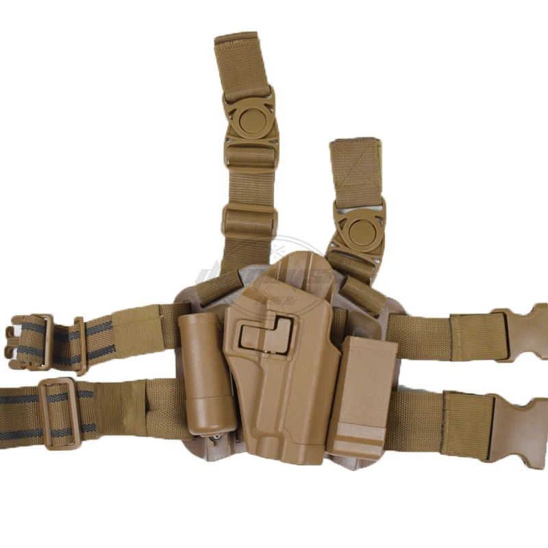 Tan color Tactical Holster Airsoft Paintball Leg Holster W/ Magazine