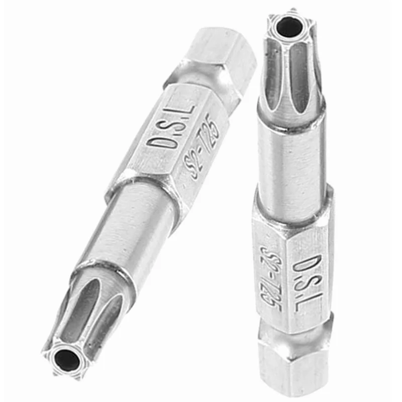 10 шт. магнитные 1/" x 50 мм Torx точка T25 безопасности отвертки биты
